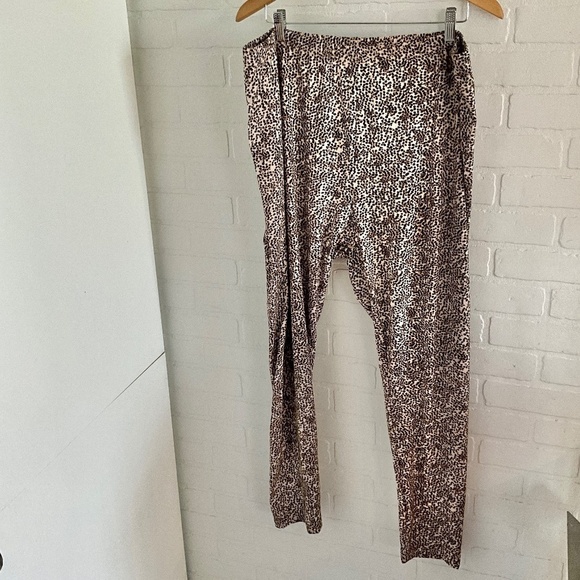 Print legging pants Peach skin Cheetah Leopard leggings High rise plus Size 2X - Picture 2 of 6